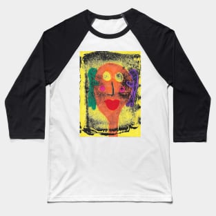 Orange Face with Huggy People Baseball T-Shirt